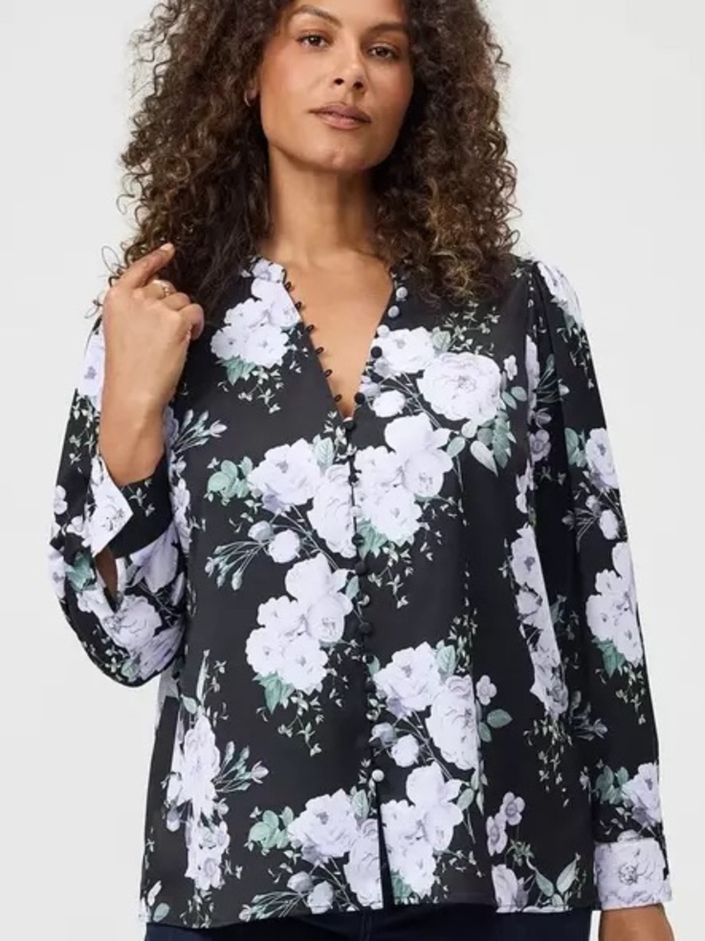 NWT Torrid Studio Crepe De Chine French Blouse Satin-Covered Buttons Sexy Top